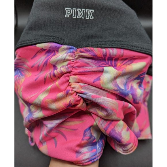 PINK SPORT Hot Pink Hawaiian Floral Gym to Swim Shortie Shorts Size S P CH - Picture 2 of 6